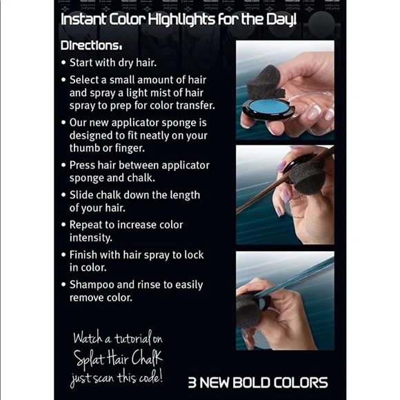 FREE with Purchase Hair Chalk, “Sugar Plum” by Splat, new in box - Picture 2 of 5